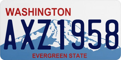 WA license plate AXZ1958