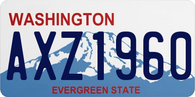 WA license plate AXZ1960
