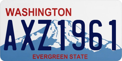 WA license plate AXZ1961