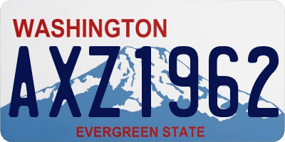 WA license plate AXZ1962