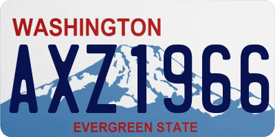 WA license plate AXZ1966