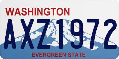 WA license plate AXZ1972