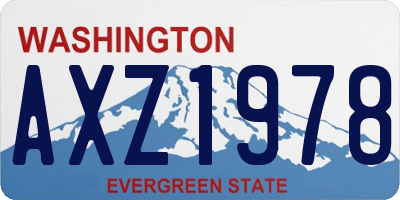 WA license plate AXZ1978