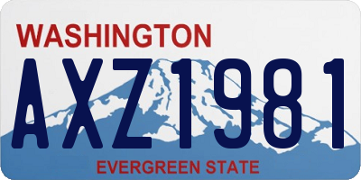 WA license plate AXZ1981