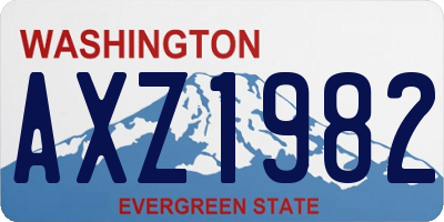 WA license plate AXZ1982