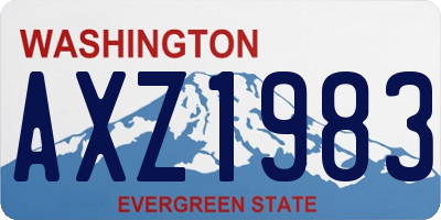 WA license plate AXZ1983