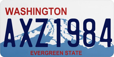 WA license plate AXZ1984