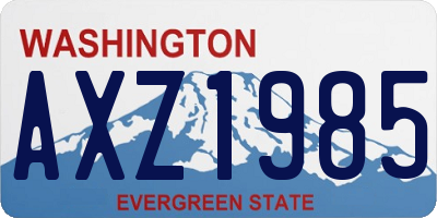 WA license plate AXZ1985