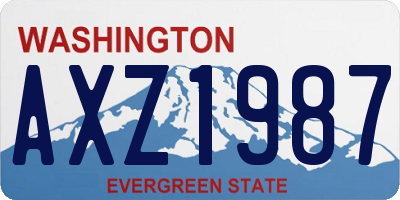 WA license plate AXZ1987