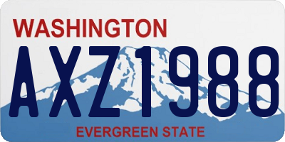 WA license plate AXZ1988