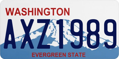 WA license plate AXZ1989