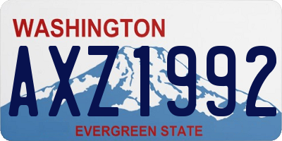 WA license plate AXZ1992