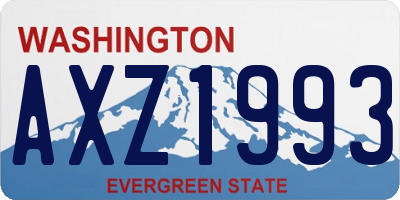 WA license plate AXZ1993