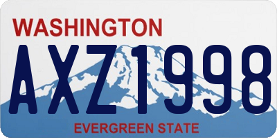 WA license plate AXZ1998