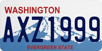 WA license plate AXZ1999