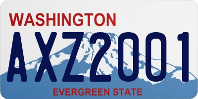 WA license plate AXZ2001