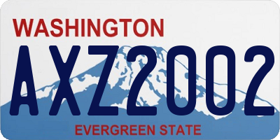 WA license plate AXZ2002
