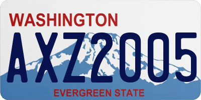 WA license plate AXZ2005