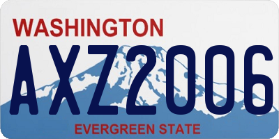 WA license plate AXZ2006