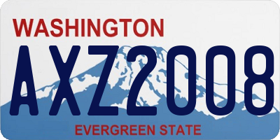 WA license plate AXZ2008