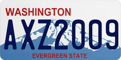 WA license plate AXZ2009