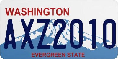 WA license plate AXZ2010