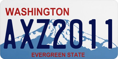 WA license plate AXZ2011