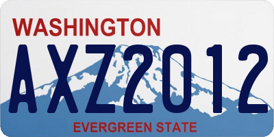 WA license plate AXZ2012