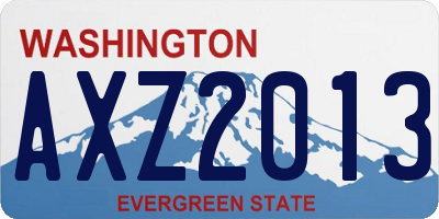 WA license plate AXZ2013