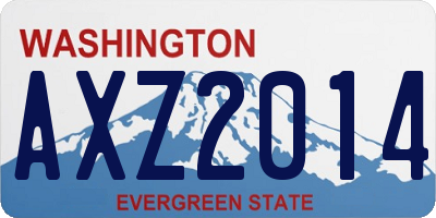 WA license plate AXZ2014