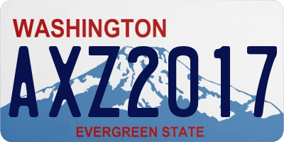 WA license plate AXZ2017