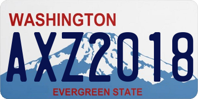 WA license plate AXZ2018