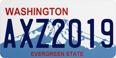 WA license plate AXZ2019