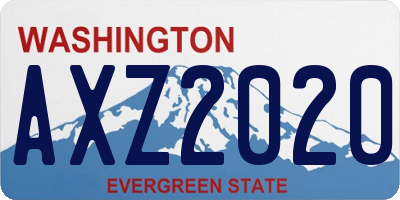 WA license plate AXZ2020