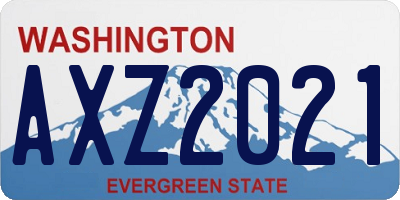 WA license plate AXZ2021