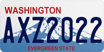 WA license plate AXZ2022