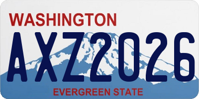 WA license plate AXZ2026