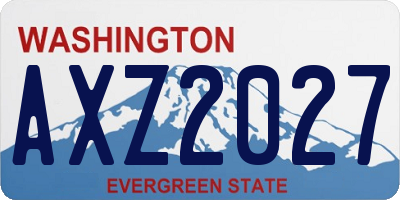 WA license plate AXZ2027