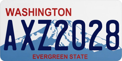 WA license plate AXZ2028