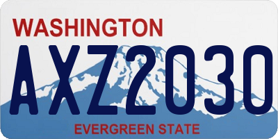 WA license plate AXZ2030
