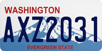 WA license plate AXZ2031
