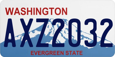WA license plate AXZ2032