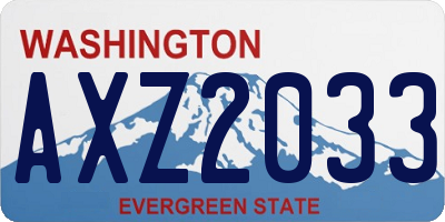 WA license plate AXZ2033
