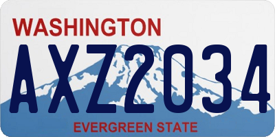 WA license plate AXZ2034