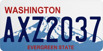 WA license plate AXZ2037