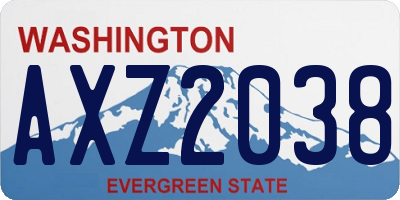WA license plate AXZ2038