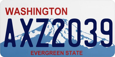 WA license plate AXZ2039