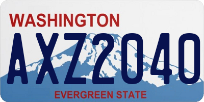 WA license plate AXZ2040