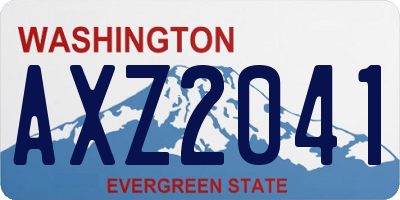 WA license plate AXZ2041