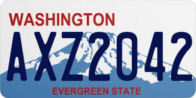WA license plate AXZ2042